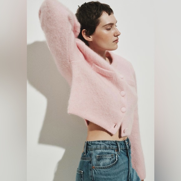 H&M MOHAIR-BLEND CARDIGAN WITH SHOULDER PADS - Picture 7 of 13